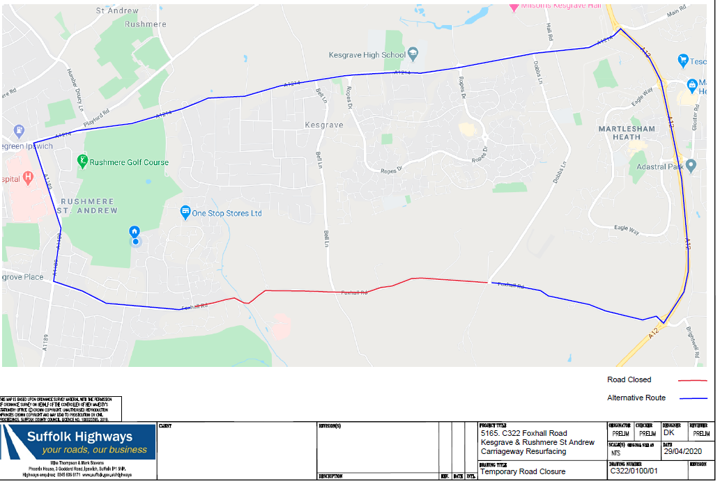Foxhall Road Works 22nd-27th June