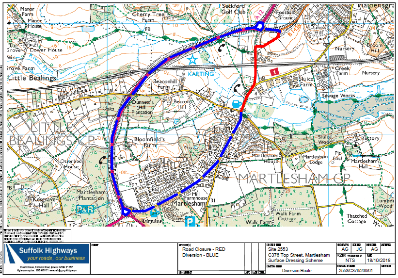 Martlesham Roadworks 15-18th May