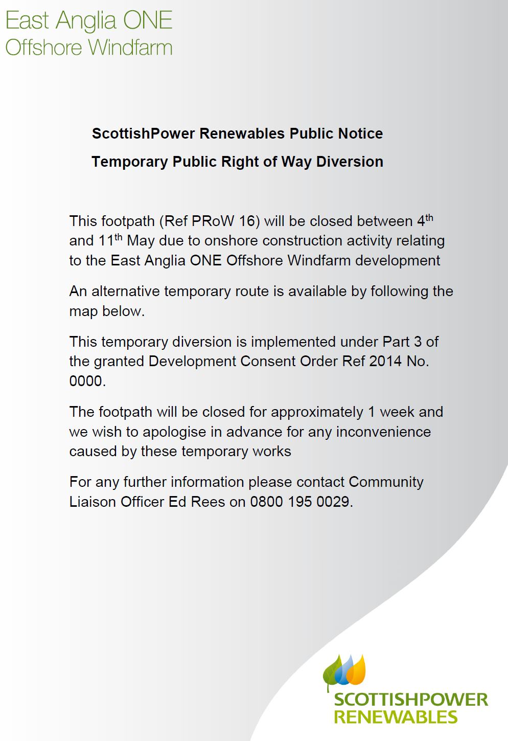 Public Right of Way, Martlesham, Temporary Re-routing