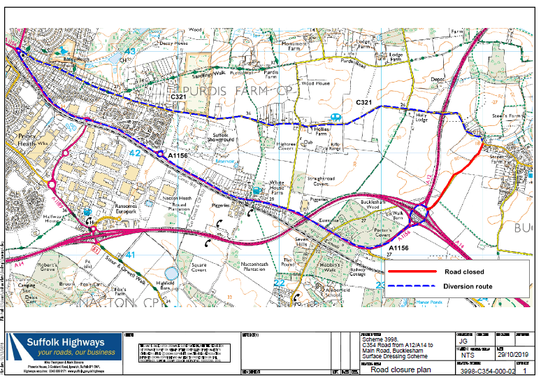 Bucklesham Road Closure 13th-17th January 2020